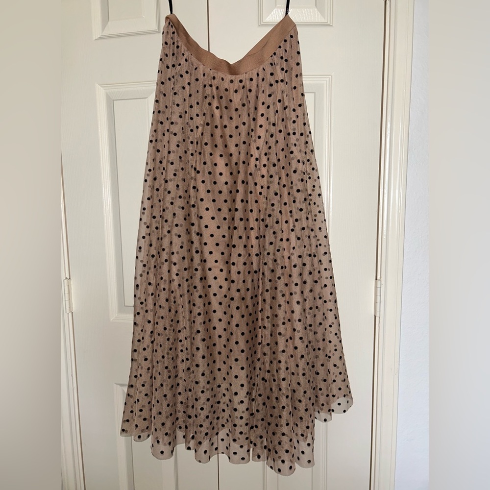 Beige polka dot tulle skirt